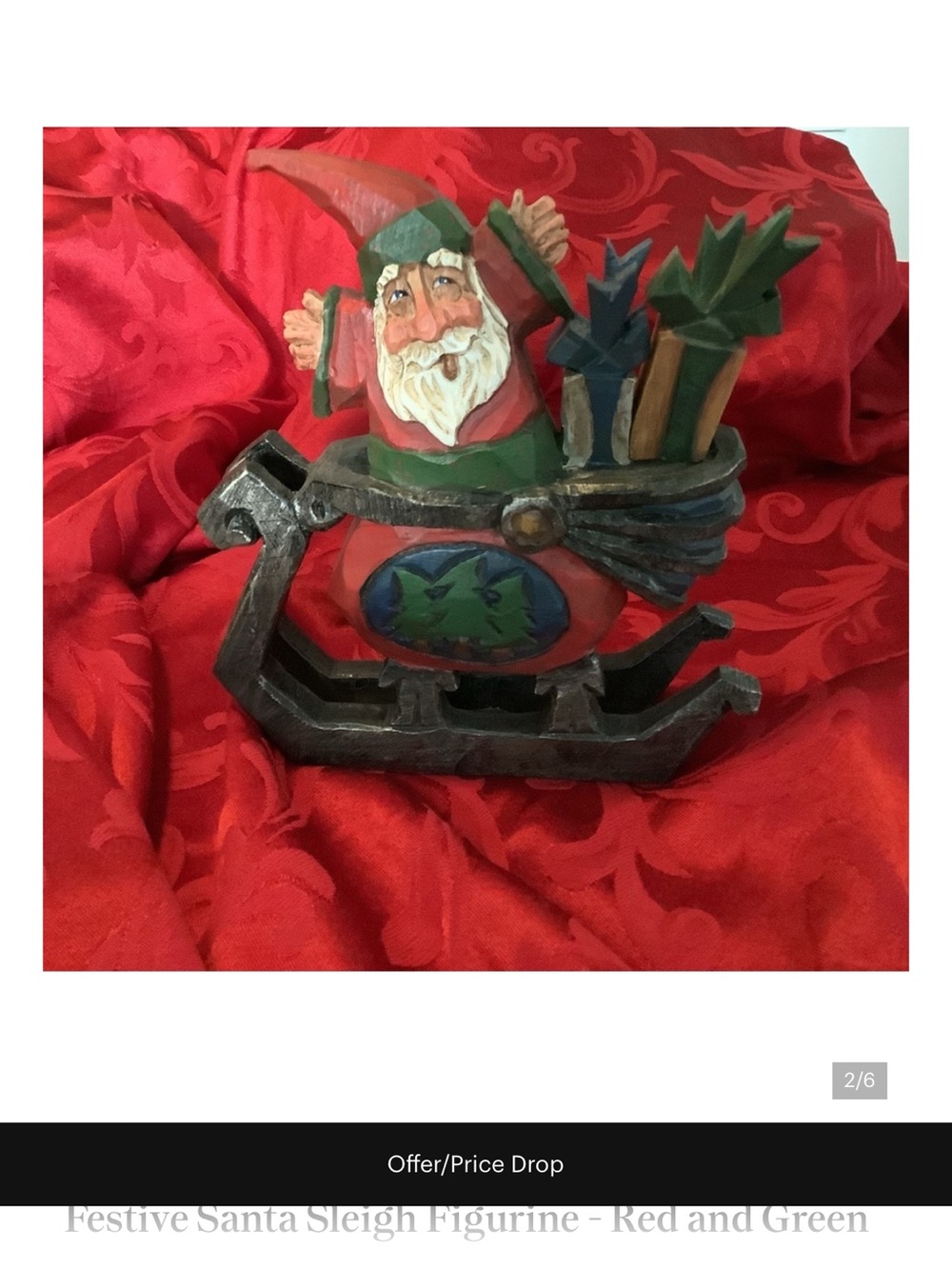 David Frykman Santa Sleigh Holiday Figurine